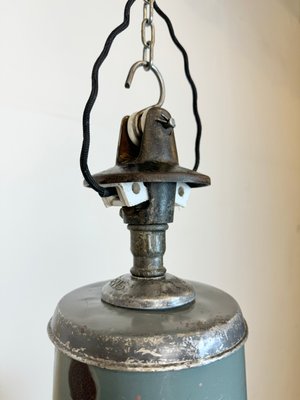 Industrial Grey Enamel Pendant Lamp from Siemens, 1930s-CGF-1767429