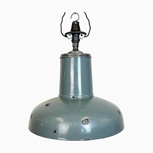 Industrial Grey Enamel Pendant Lamp from Siemens, 1930s-CGF-1767429