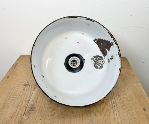 Industrial Grey Enamel Pendant Lamp from Siemens, 1950s-CGF-1373674