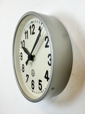 Industrial Grey Factory Wall Clock from Chronotechna, 1950s-CGF-1718281