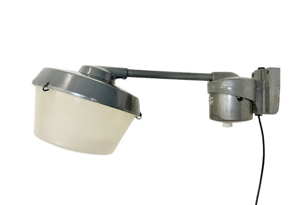 Industrial Grey Factory Wall Light from Elektrosvit, 1970s-CGF-1726177