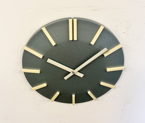 Industrial Grey Office Wall Clock from Pragotron, 1970s-CGF-1733991