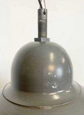 Industrial Grey Pendant Lamp with Clear Glass Cover, 1970s-CGF-1145687