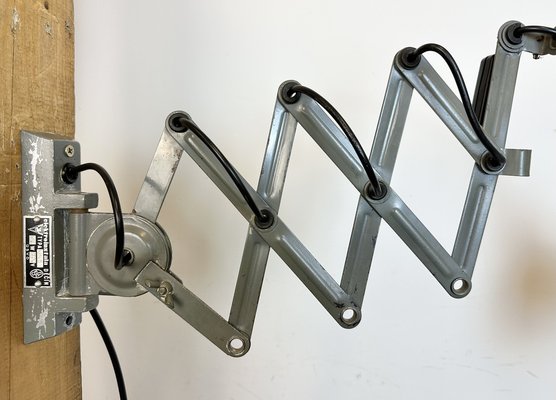 Industrial Grey Scissor Wall Lamp from Elektroinstala, 1960s-CGF-1731817