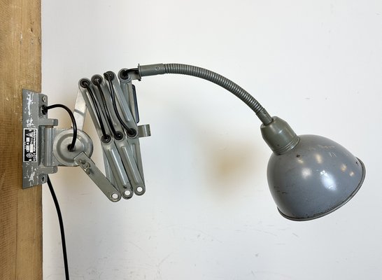 Industrial Grey Scissor Wall Lamp from Elektroinstala, 1960s-CGF-1731817