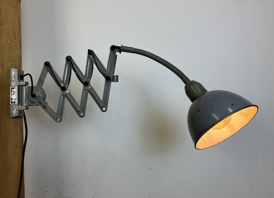 Industrial Grey Scissor Wall Lamp from Elektroinstala, 1960s-CGF-1731817