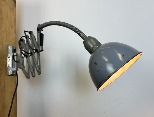 Industrial Grey Scissor Wall Lamp from Elektroinstala, 1960s-CGF-1731817