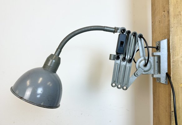 Industrial Grey Scissor Wall Lamp from Elektroinstala, 1960s-CGF-1731817