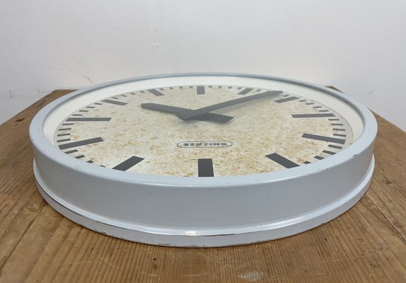 Industrial Grey Wall Clock from Benzing, 1960s-CGF-1259791