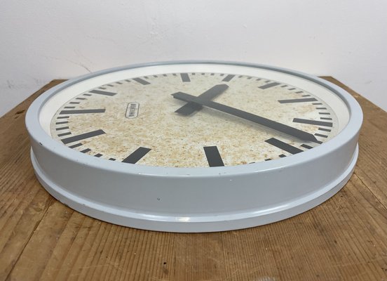 Industrial Grey Wall Clock from Benzing, 1960s-CGF-1259791