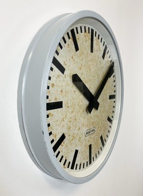 Industrial Grey Wall Clock from Benzing, 1960s-CGF-1259791