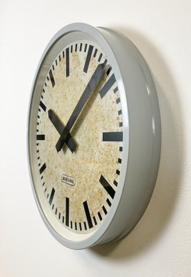 Industrial Grey Wall Clock from Benzing, 1960s-CGF-1259791