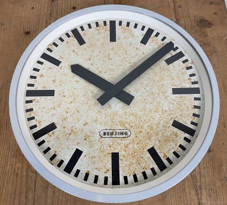 Industrial Grey Wall Clock from Benzing, 1960s-CGF-1259791