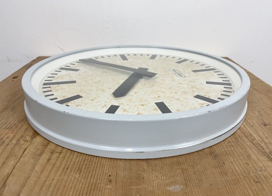 Industrial Grey Wall Clock from Benzing, 1960s-CGF-1259791