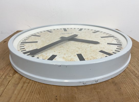 Industrial Grey Wall Clock from Benzing, 1960s-CGF-1259791