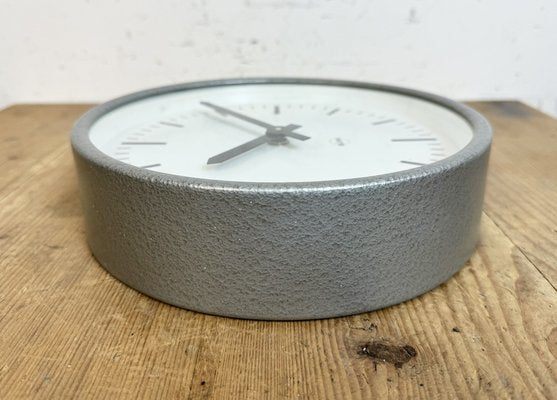 Industrial Grey Wall Clock from Burk, 1970s-CGF-1756853