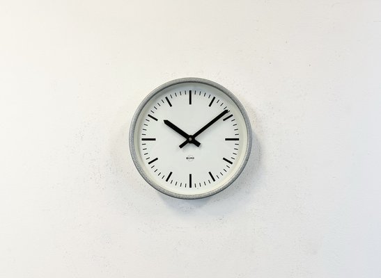 Industrial Grey Wall Clock from Burk, 1970s-CGF-1756853