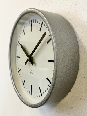 Industrial Grey Wall Clock from Burk, 1970s-CGF-1756853