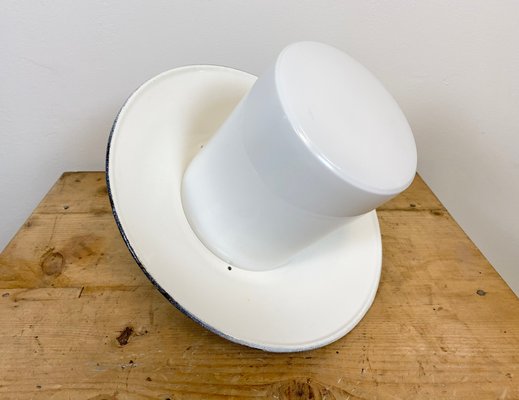 Industrial Hanging Lamp with Milk Glass, 1970s-CGF-796457