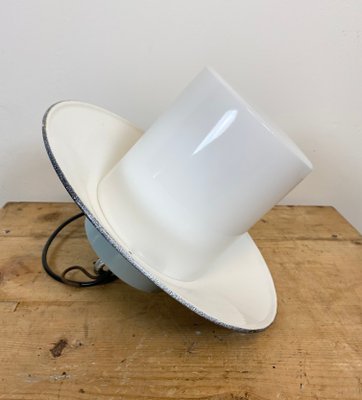 Industrial Hanging Lamp with Milk Glass, 1970s-CGF-796457