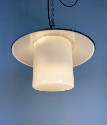 Industrial Hanging Lamp with Milk Glass, 1970s-CGF-796457