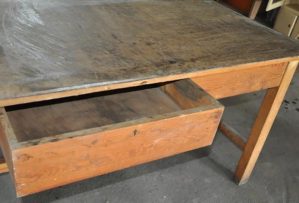 Industrial Hungarian Wooden Kitchen Table-OXJ-1767900