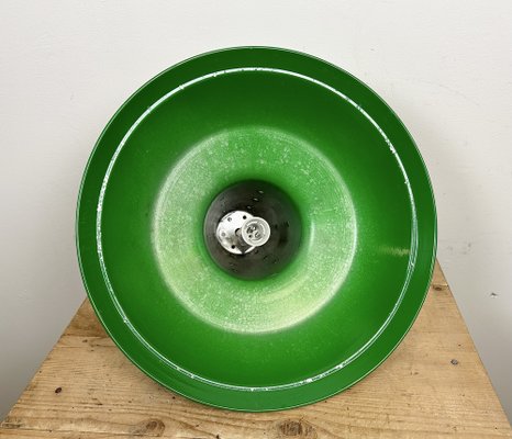 Industrial Italian Green Factory Hanging Lamp, 1970s-CGF-1750008