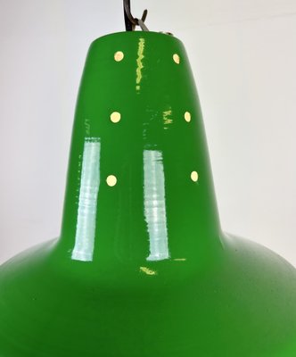 Industrial Italian Green Factory Hanging Lamp, 1970s-CGF-1750008