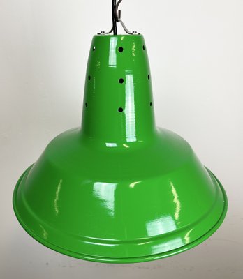 Industrial Italian Green Factory Hanging Lamp, 1970s-CGF-1750008