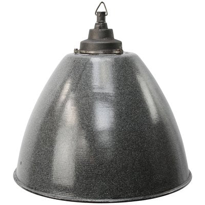 Industrial Light Grey Enamel and Cast Iron Pendant Lamp-BLS-740611