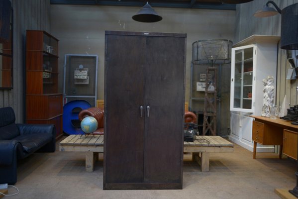 Industrial Metal Cabinet with 2 Doors, 1960s-NEN-2041964