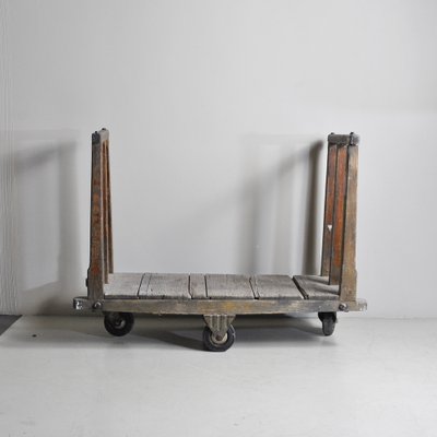 Industrial Mixed Wood Shopping Cart, 1930s-JQO-1031327