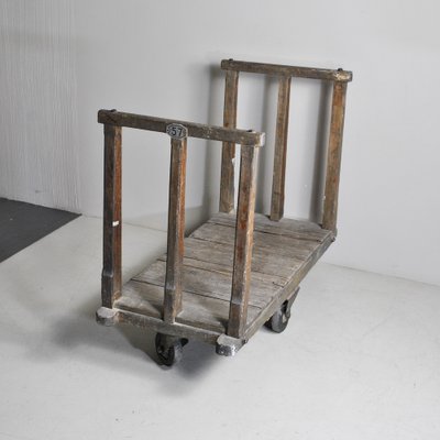 Industrial Mixed Wood Shopping Cart, 1930s-JQO-1031327