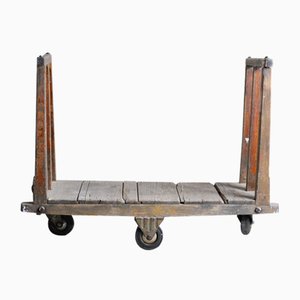 Industrial Mixed Wood Shopping Cart, 1930s-JQO-1031327