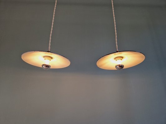 Industrial Pendant Lights in Anthracite Enameled Sheet Metal, 1930s, Set of 2-FAX-2043197