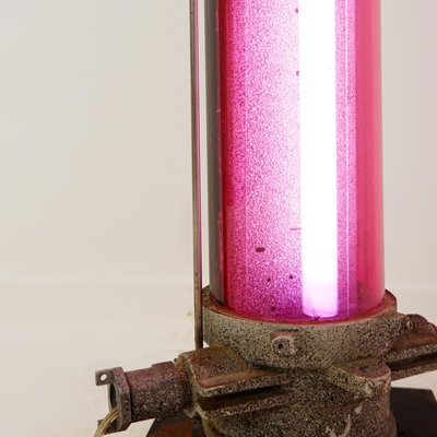 Industrial Pink Column Floor Lamp, 1960s-NYF-2018915