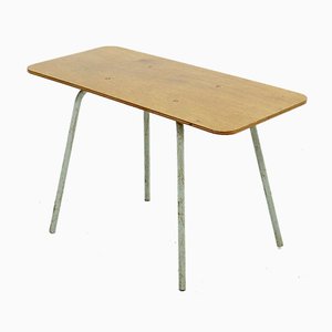 Industrial Plywood and Metal Side Table, 1950s-VV-1000502