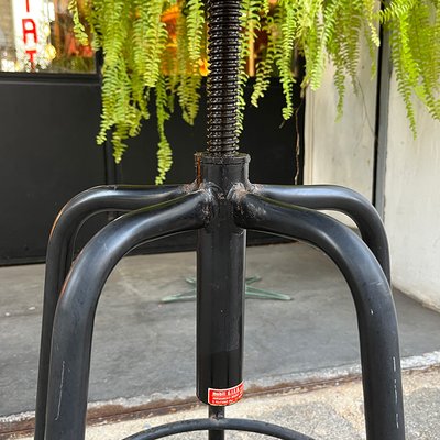 Industrial Red Adjustable Stool from GIED, Italy, 1970s-BVG-1068941