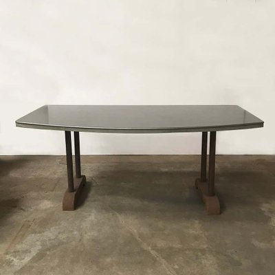 Industrial Round Curve Top Dining Table, 1950s-BO-668112