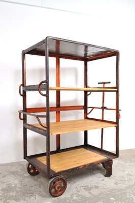 Industrial Shelving Unit on Wheels, 1950s-AOX-1737286