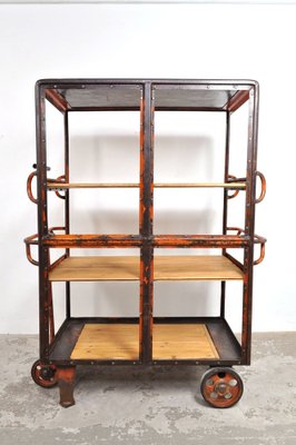 Industrial Shelving Unit on Wheels, 1950s-AOX-1737286