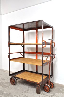 Industrial Shelving Unit on Wheels, 1950s-AOX-1737286