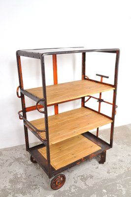 Industrial Shelving Unit on Wheels, 1950s-AOX-1737286