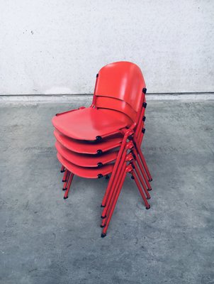 Industrial Stacking Dining Chairs from CAR Katwijk, 1980s, Set of 4-RQV-883375