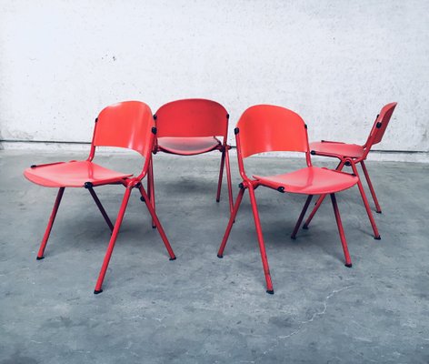 Industrial Stacking Dining Chairs from CAR Katwijk, 1980s, Set of 4-RQV-883375