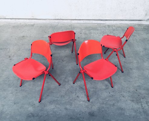 Industrial Stacking Dining Chairs from CAR Katwijk, 1980s, Set of 4-RQV-883375