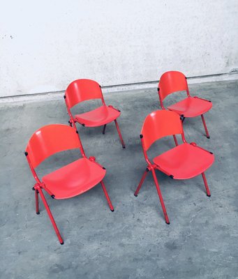 Industrial Stacking Dining Chairs from CAR Katwijk, 1980s, Set of 4-RQV-883375