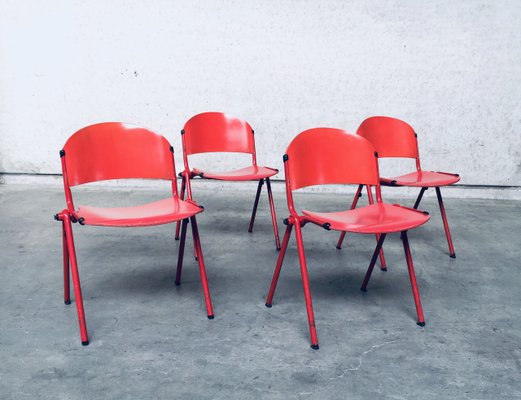 Industrial Stacking Dining Chairs from CAR Katwijk, 1980s, Set of 4-RQV-883375