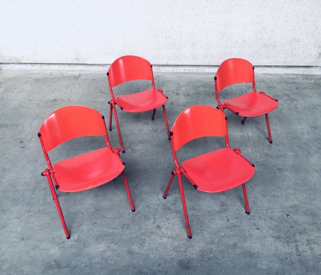 Industrial Stacking Dining Chairs from CAR Katwijk, 1980s, Set of 4-RQV-883375