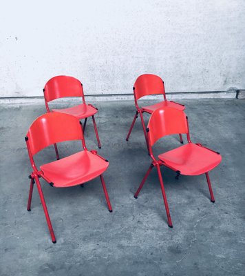 Industrial Stacking Dining Chairs from CAR Katwijk, 1980s, Set of 4-RQV-883375